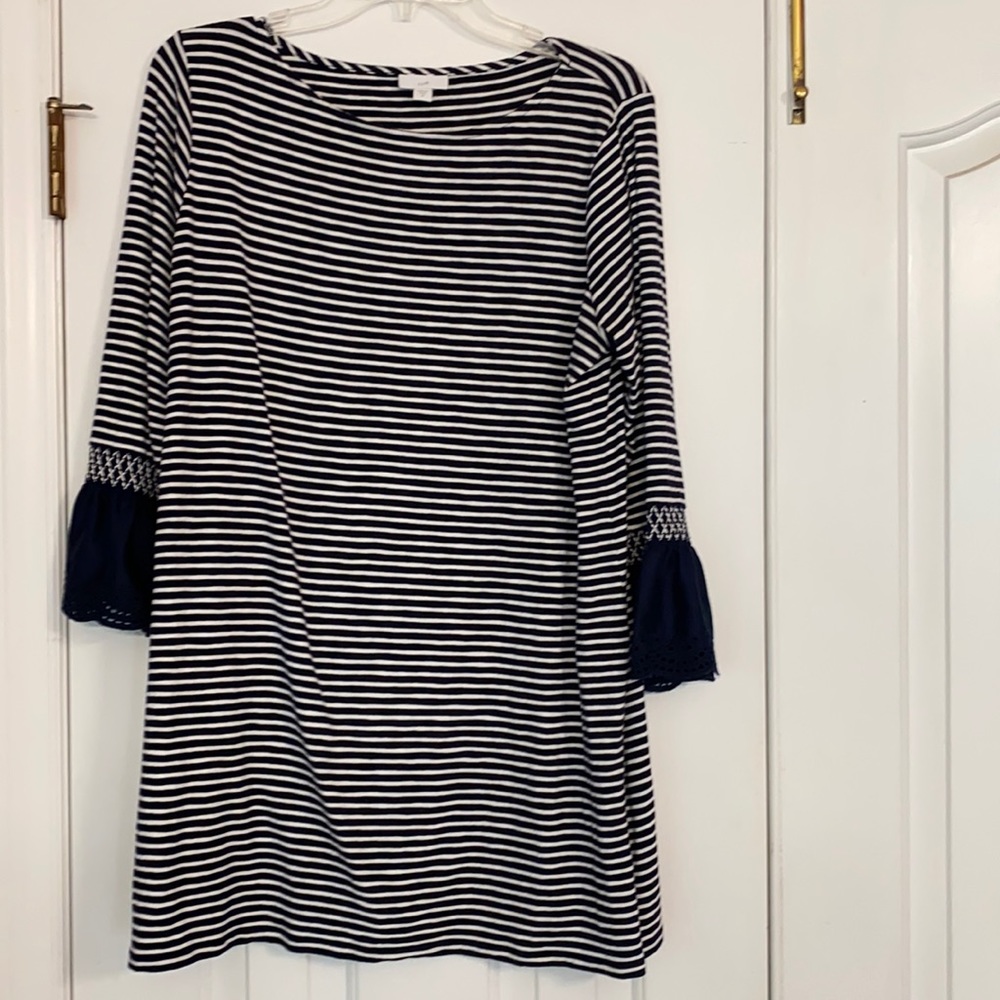 J. Jill blue and white striped top